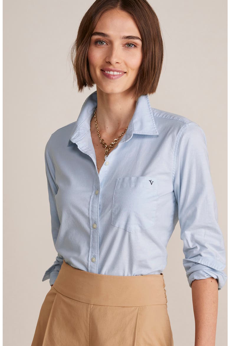 Stretch Cotton Oxford Button-Up Shirt, Alternate, color, OXFORD JAKE BLUE