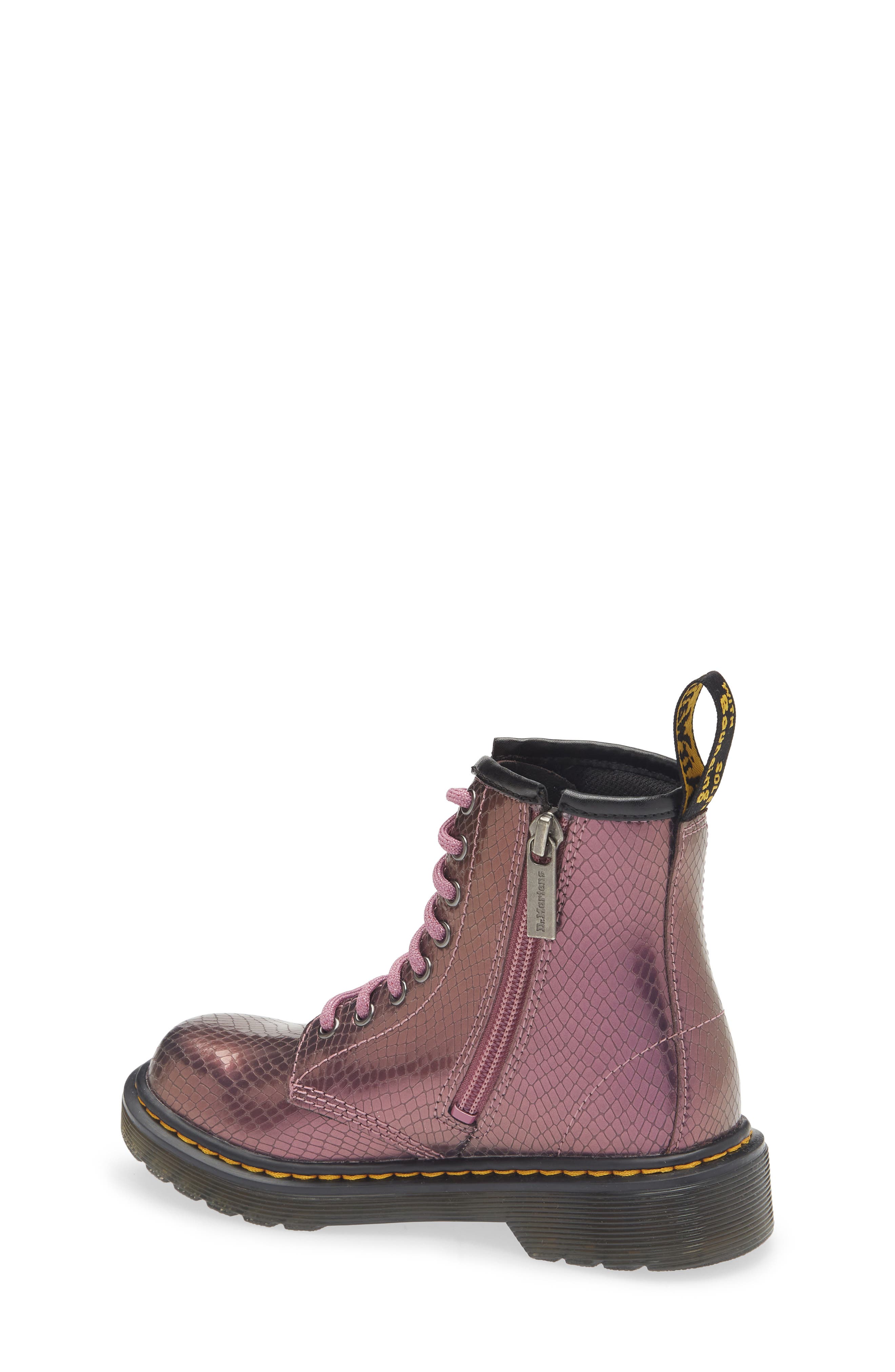 Dr. Martens Kids' 1460 Snake Embossed Boot, Alternate, color, Copper Pink