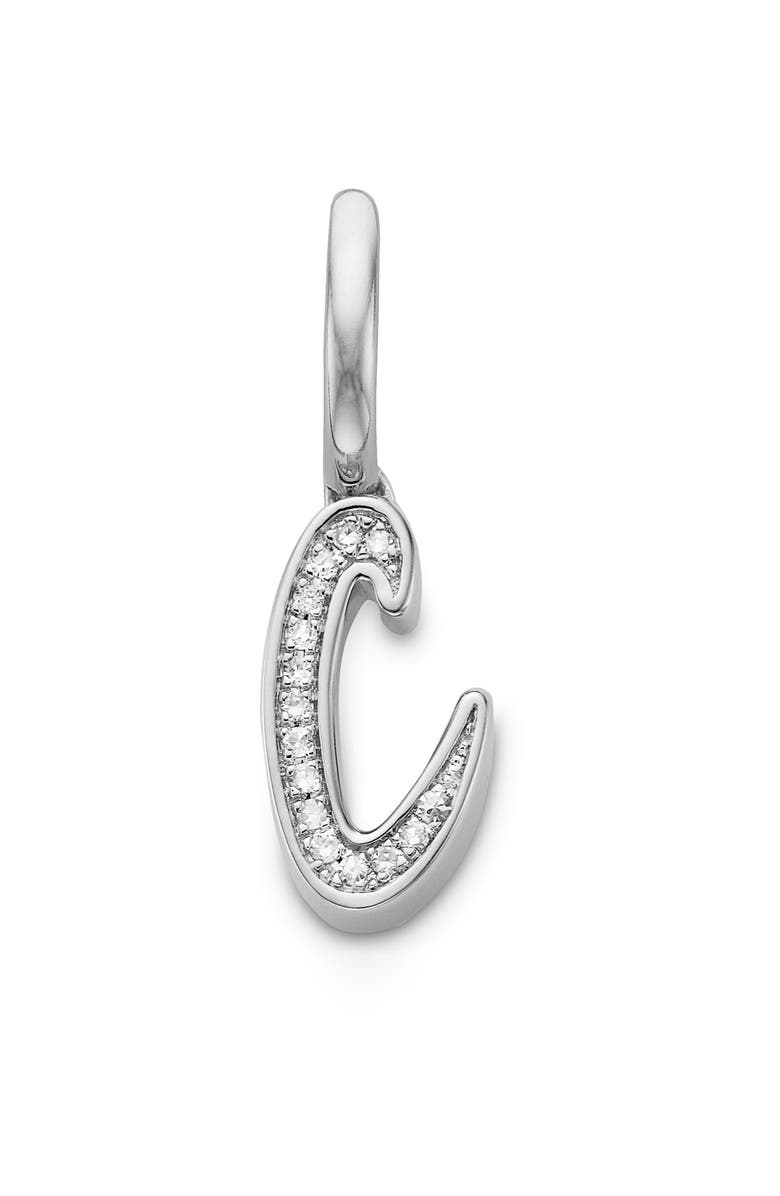 Monica Vinader Alphabet Diamond Pavé Pendant Charm, Alternate, color, Silver/ Diamond- C