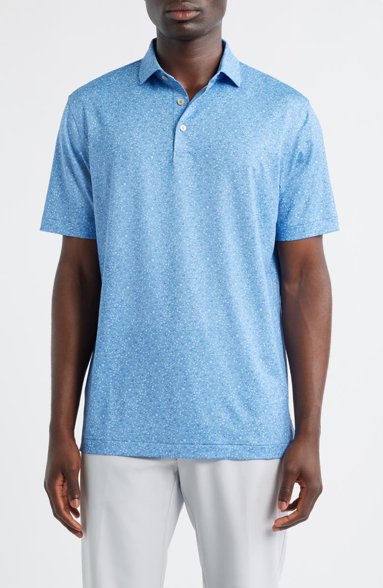Peter Millar Champaigne & Caviar Performance Jersey Polo, Main, color, Evening Tide