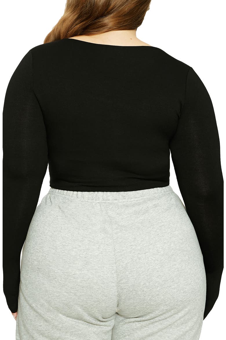 LORI DEEP SCOOP NECK CROP TOP, Alternate, color, BLACK