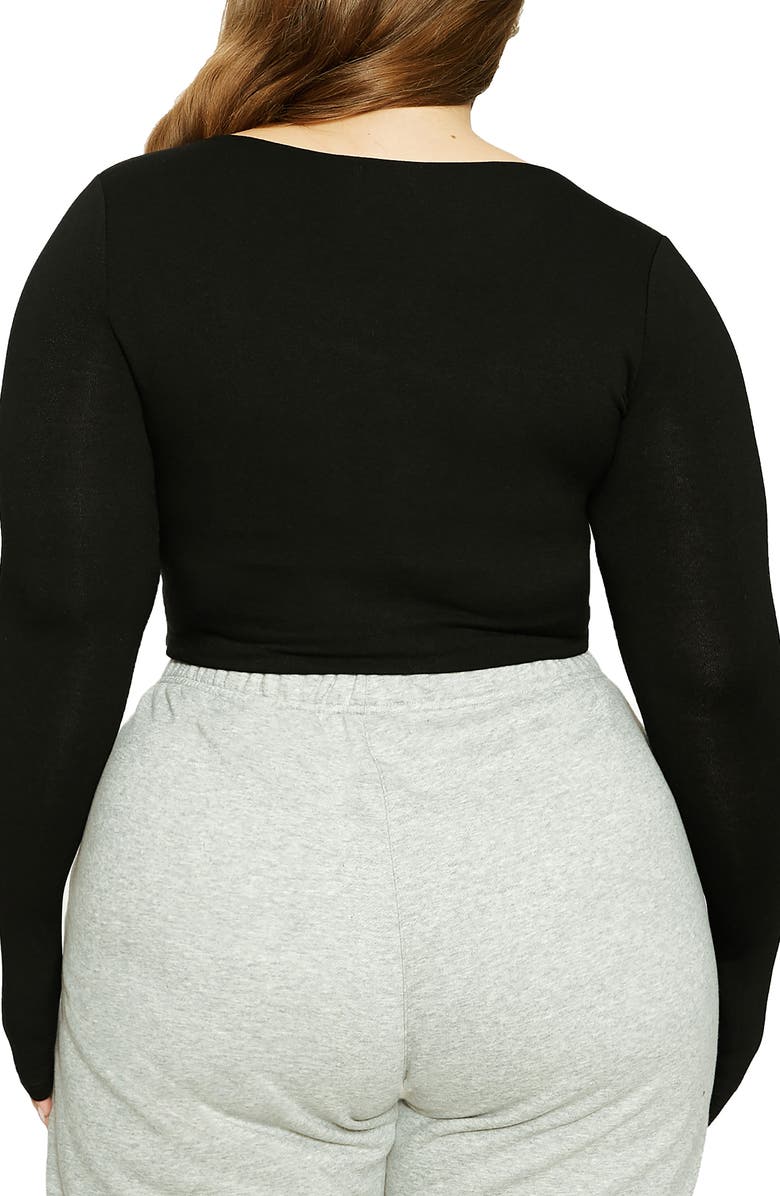 Naked Wardrobe x Lori Harvey Scoop Neck Crop Top, Alternate, color,