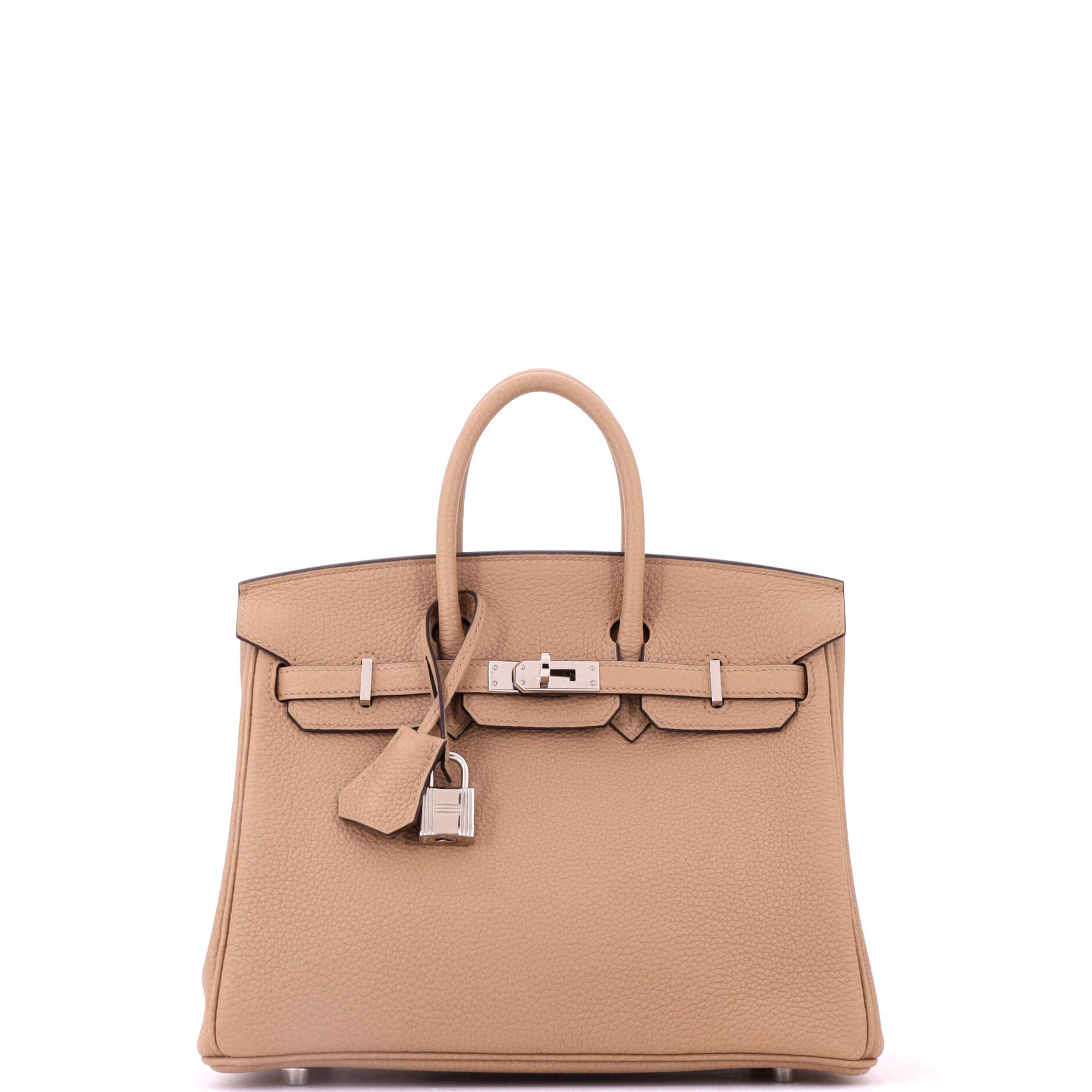 Birkin Handbag Brown Togo with Palladium Hardware 25, Main, color, Beige