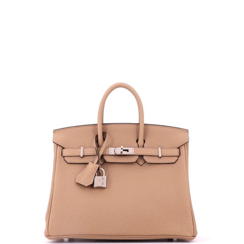 Birkin Handbag Brown Togo with Palladium Hardware 25