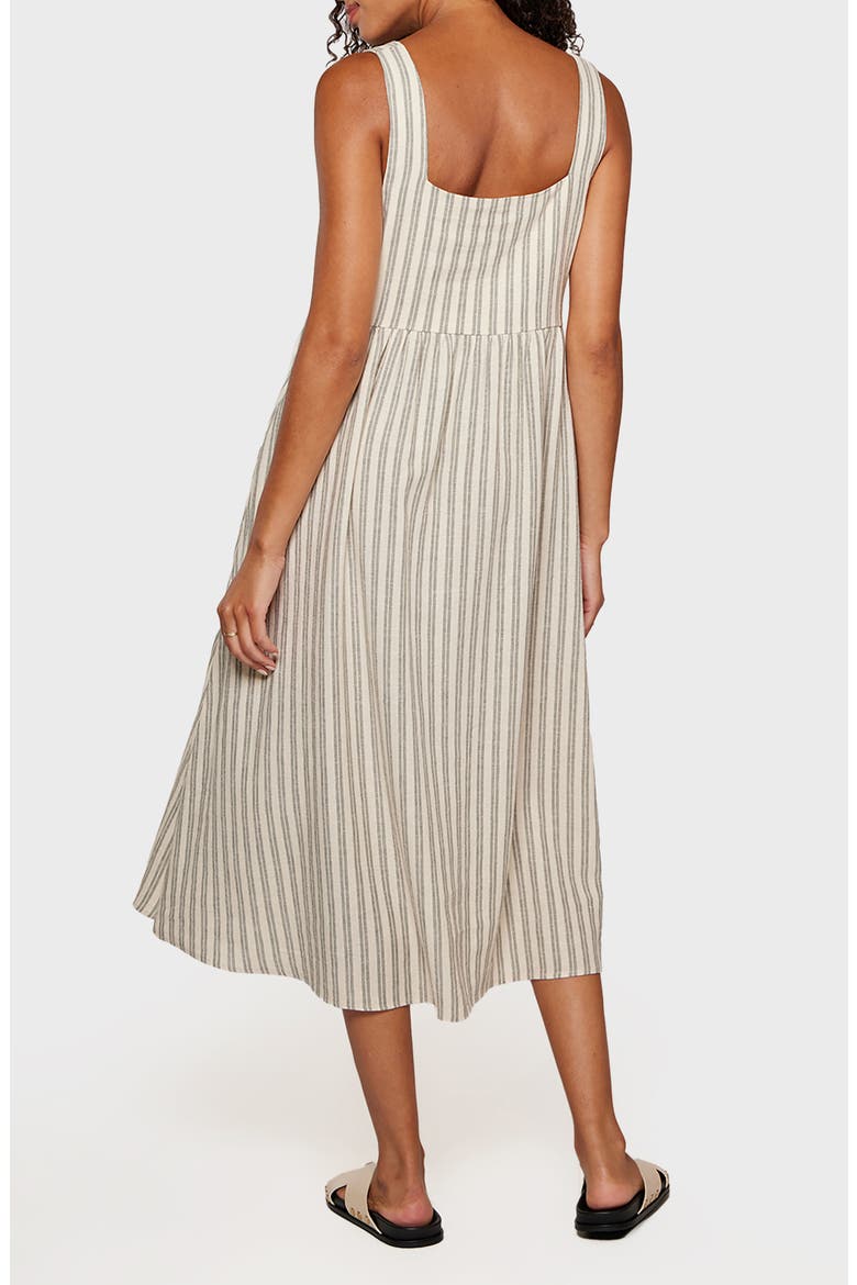 Jordyn Linen Blend Midi Sundress, Alternate, color, NATURAL/ SAGE