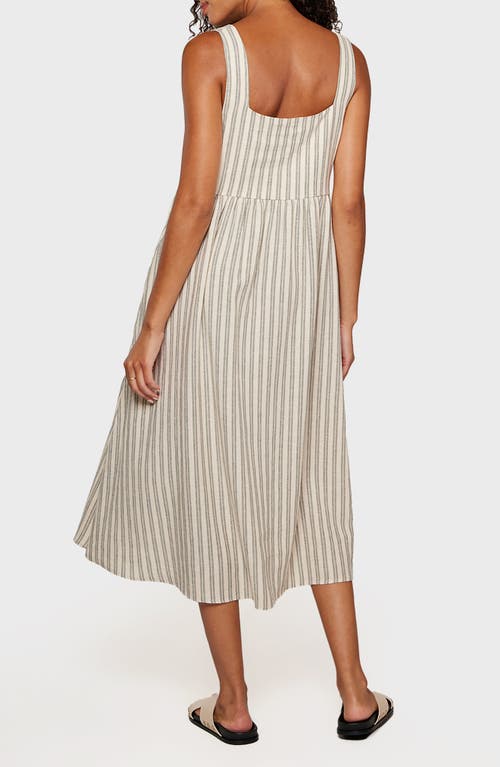 Matty M . Jordyn Linen Blend Midi Sundress In Gray