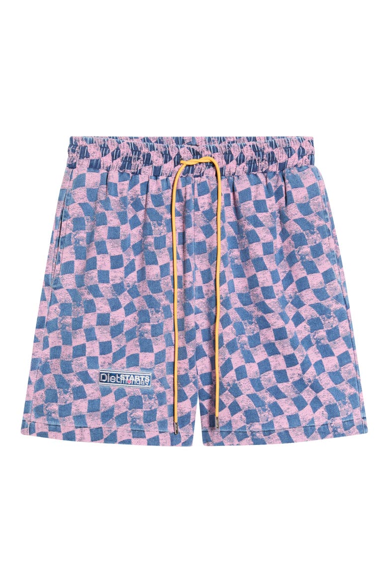 Warped Checker Shorts, Alternate, color, LAVENDER/ NAVY