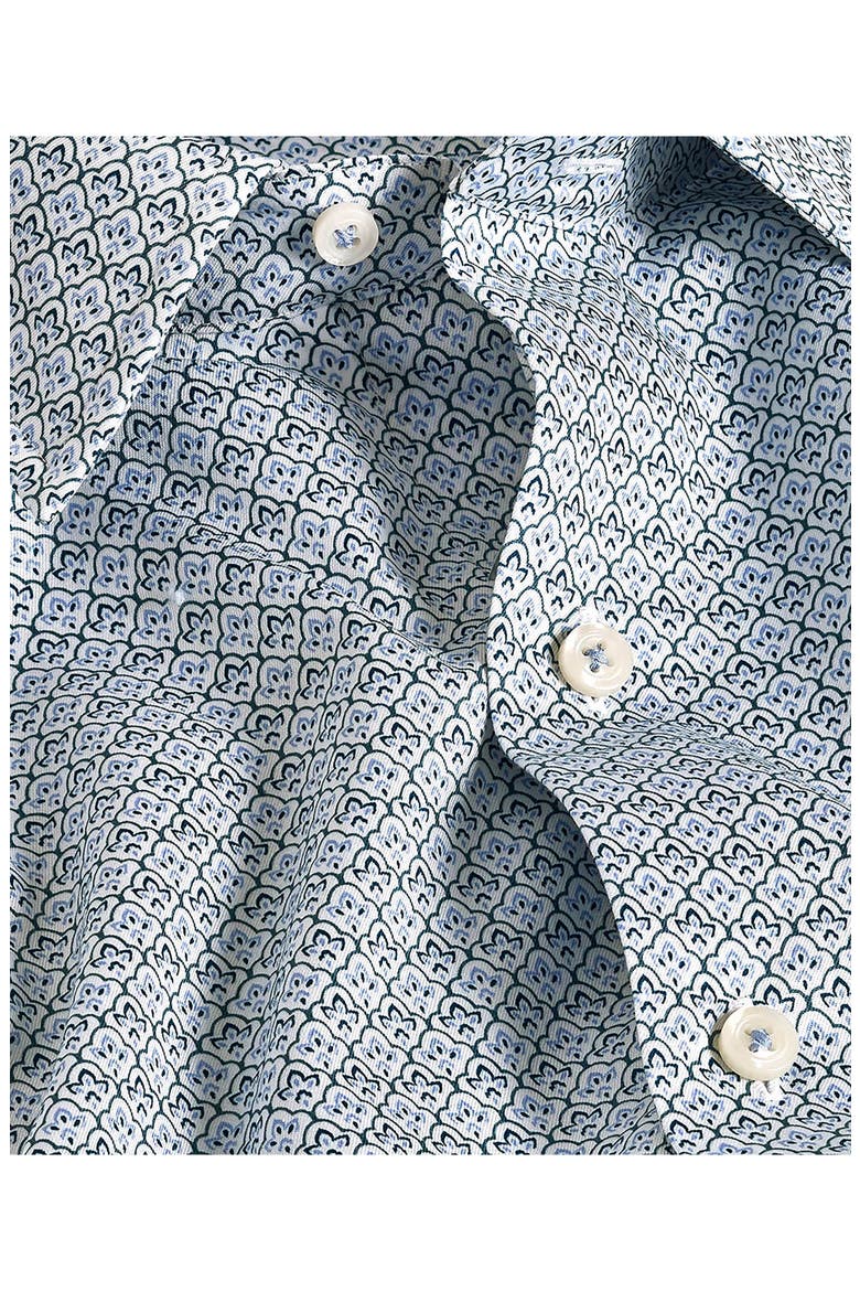 Geometric Print Cotton Sport Shirt, Alternate, color, WHITE/ MULTI