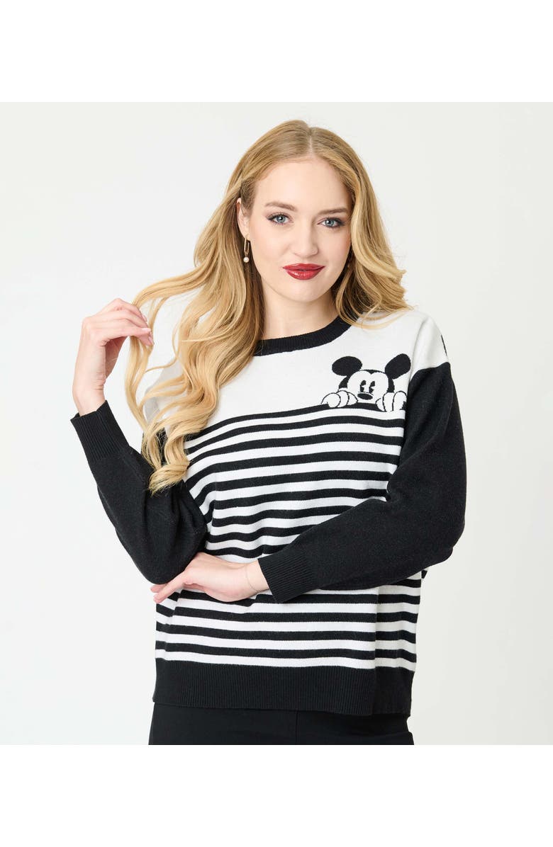Unique Vintage Long Sleeve Sweater, Main, color, Black & White Stripes