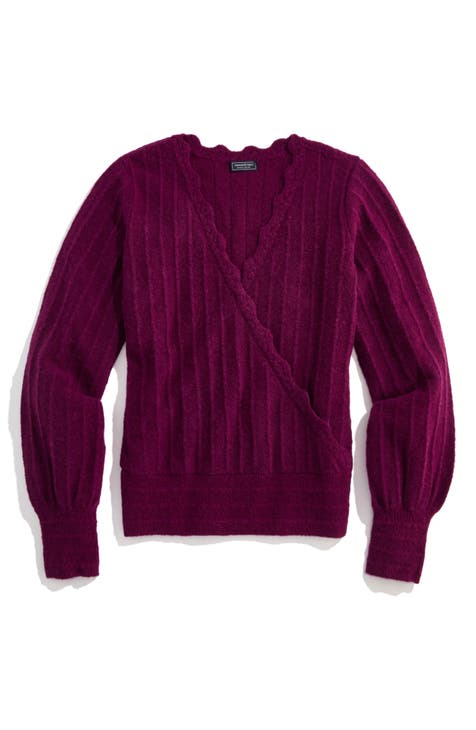 Elegant Purple Full Sleeve Sweater