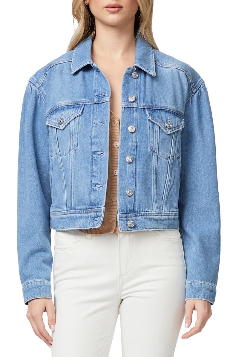 PAIGE Blythe Puff Shoulder Denim Jacket, Main, color,