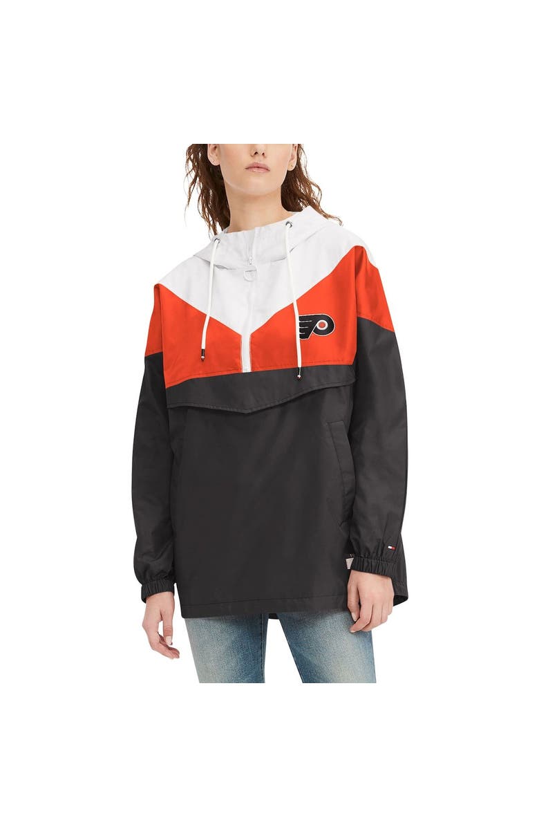 Tommy Hilfiger Women's Tommy Hilfiger Orange/Black Philadelphia Flyers Staci Half-Zip Windbreaker Jacket, Main, color, Orange