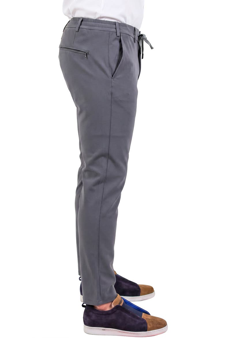 Drawstring Stretch Trousers, Alternate, color, GREY