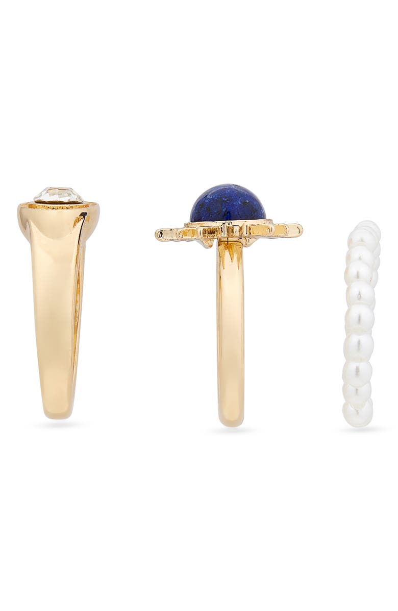Leith Mixed Sun 3-Pack Rings, Alternate, color, Blue Multi- Gold