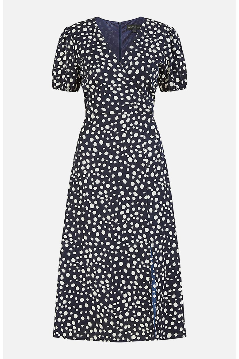 Spot Midi Tea Dress, Alternate, color, Navy