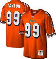 Mitchell & Ness Men's Mitchell & Ness Jason Taylor Orange Miami Dolphins Big & Tall 2004 Retired Player Replica Jersey