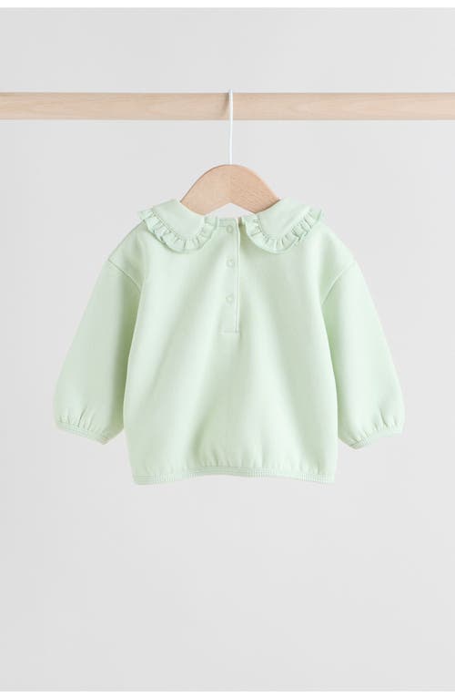Next Frill Collar Sweater & Print Leggings Set In Green