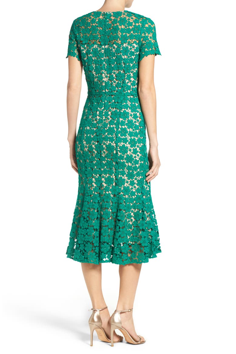Guipure Lace Midi Dress, Alternate, color, JADE