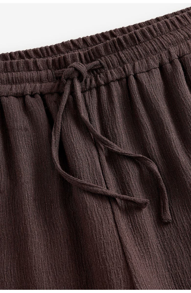 NEXT Crinkle Textured Wide Leg Pants, Alternate, color, Brown