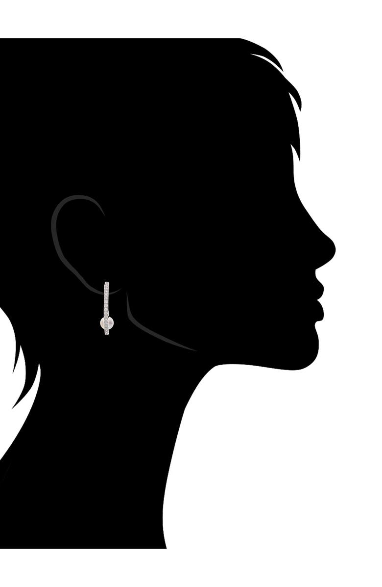 RIVKA FRIEDMAN Pavé CZ & Mother of Pearl Hoop Earrings, Alternate, color, White Rhodium / Pearl