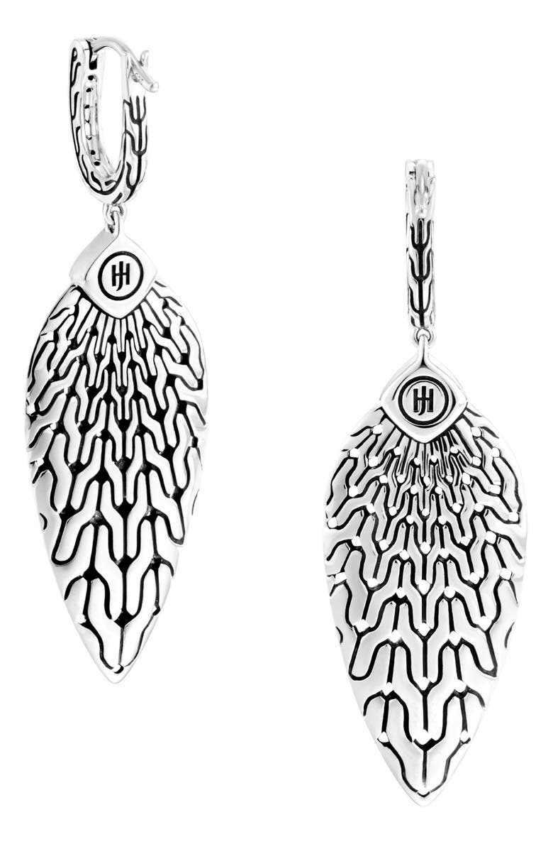 John Hardy Classic Chain Radial Black Sapphire Drop Earrings, Alternate, color, 