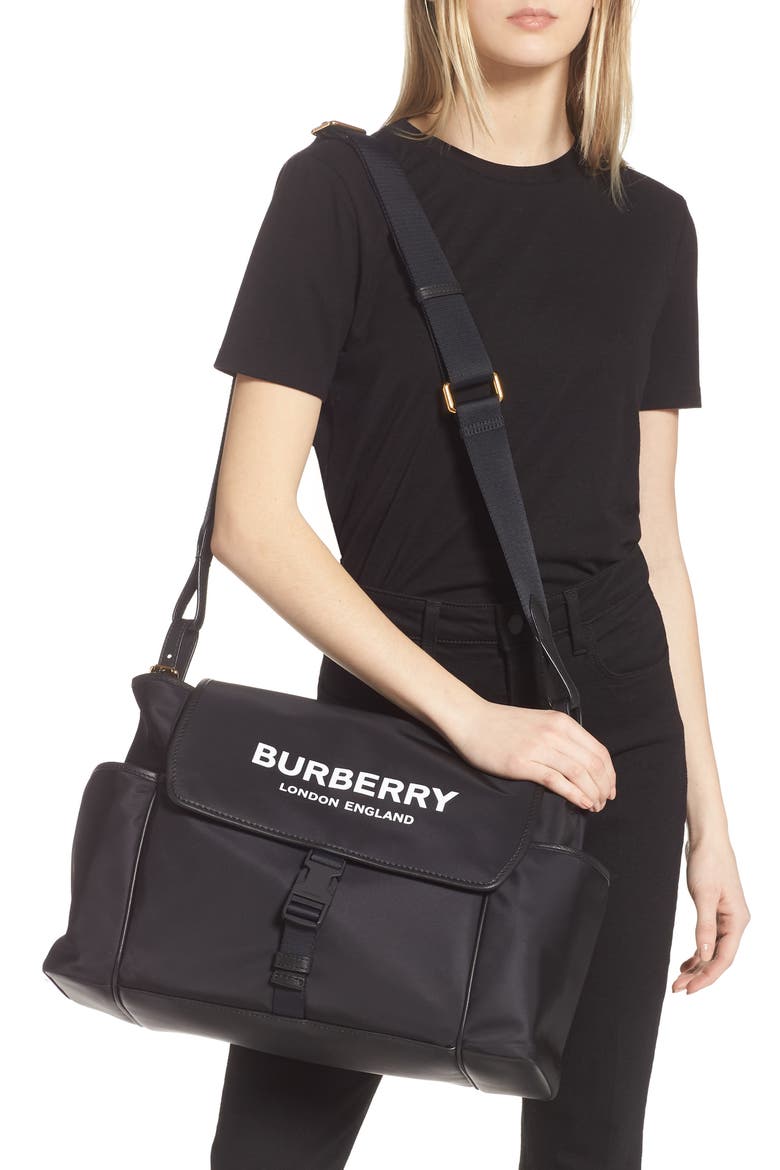 Flap Diaper Bag, Alternate, color, BLACK