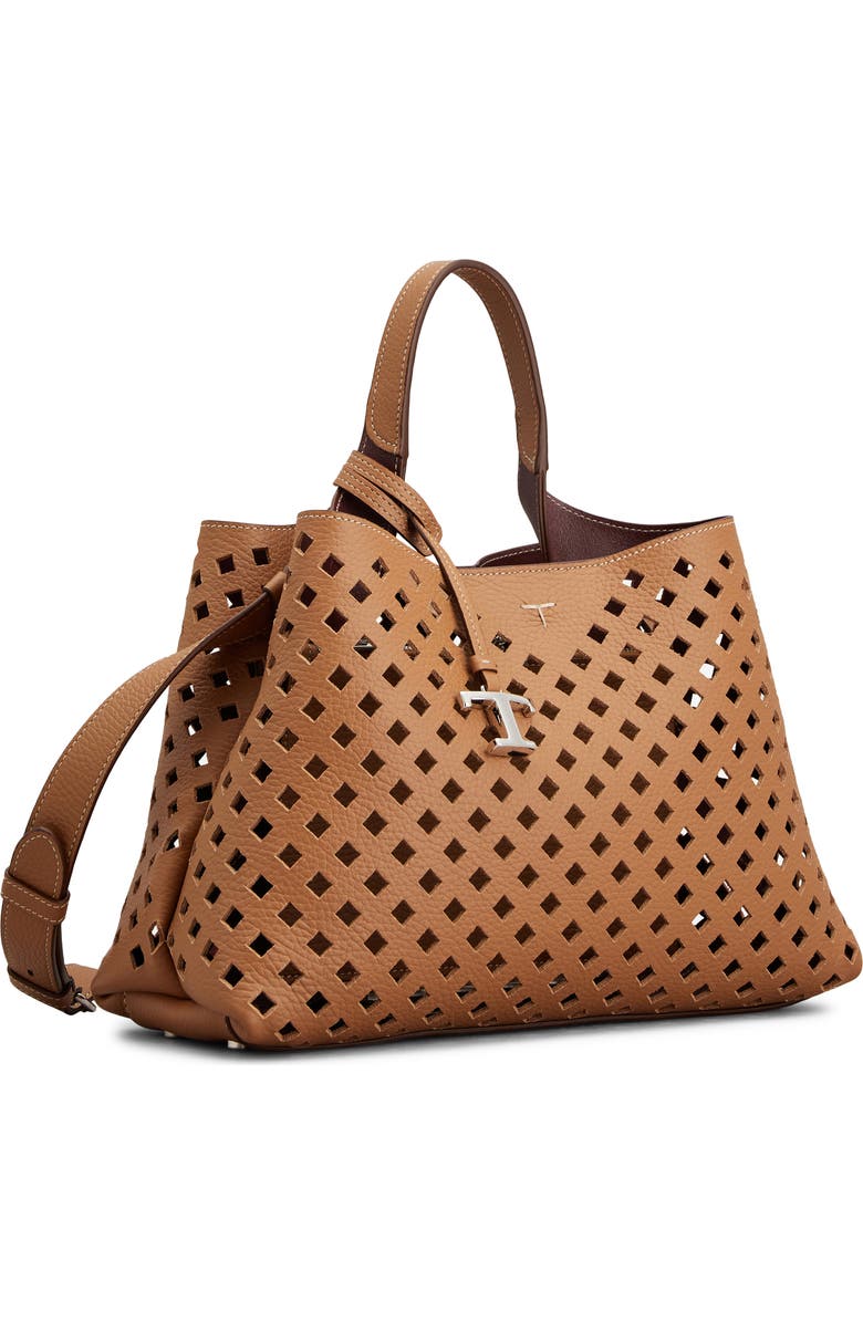 Tod's Apa Perforated Leather Top Handle Bag, Alternate, color,