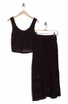 Madden Girl Open Knit Tank & Maxi Skirt Set
