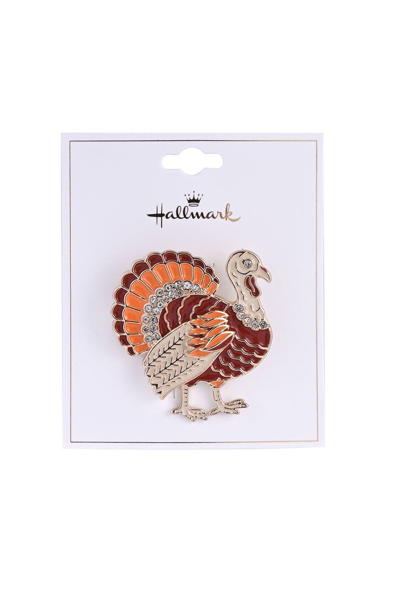 Enamel Turkey Pin, Alternate, color, Orange