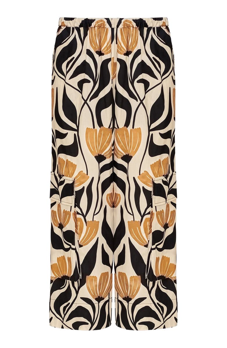 Alembika Cropped wide leg pants in tulip print, Alternate, color, 