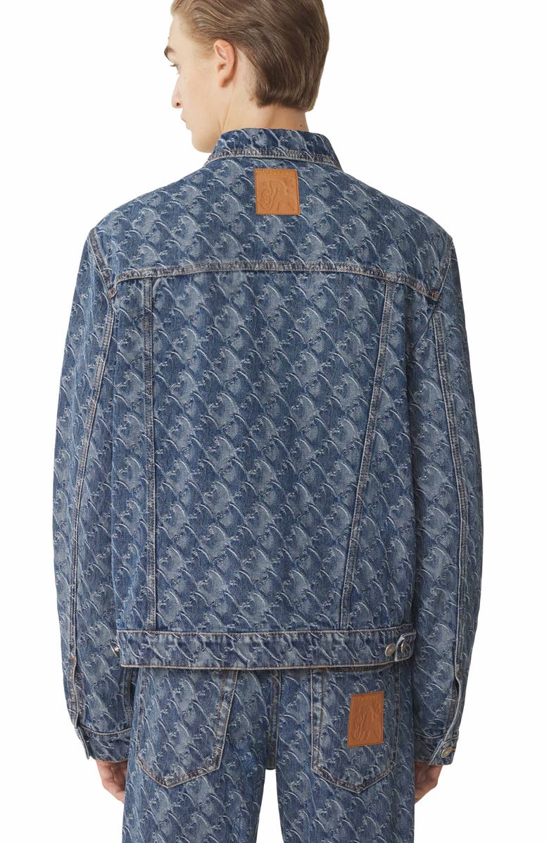 Lanvin Lunar Year Jacquard Denim Jacket, Alternate, color, Blue