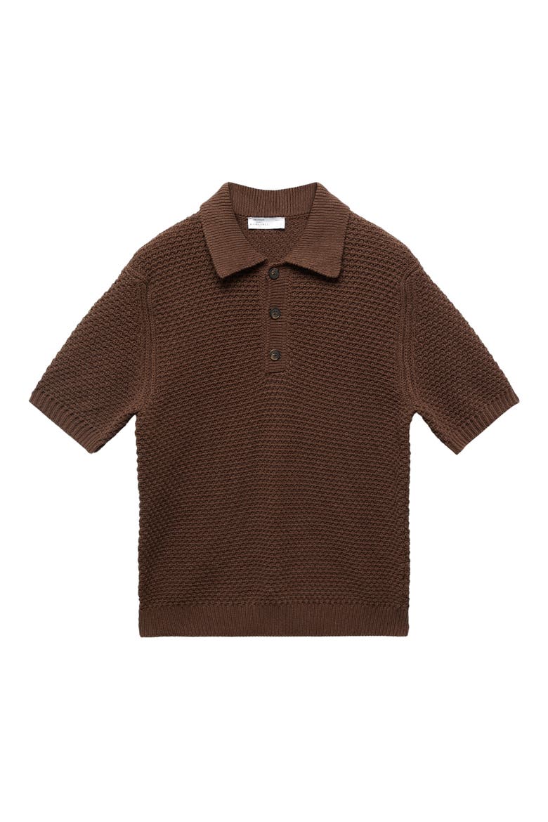 Braided Knit Polo, Alternate, color, TOBACCO BROWN