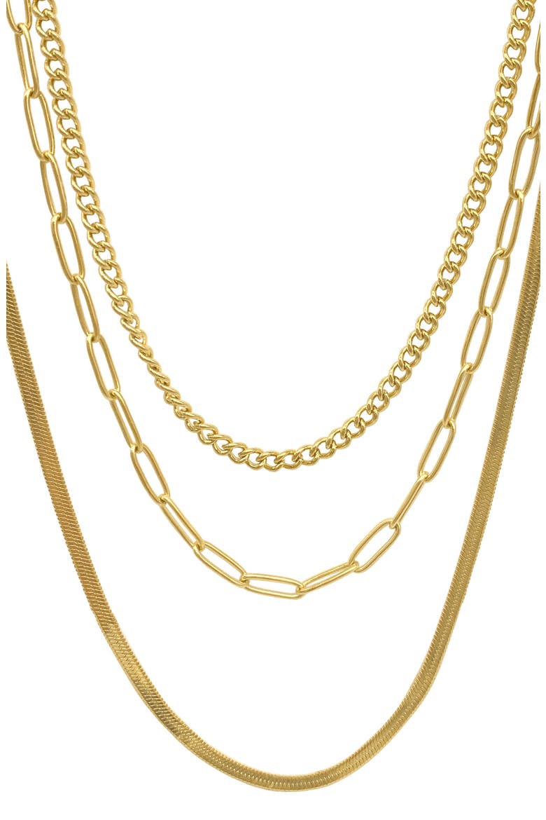 Mixed Chain Necklace Set, Main, color, YELLOW