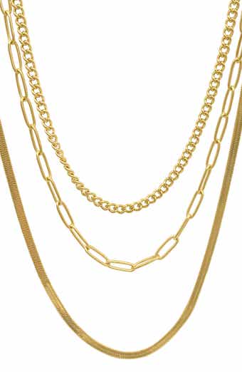 Adornia Mixed Chain Necklace Set
