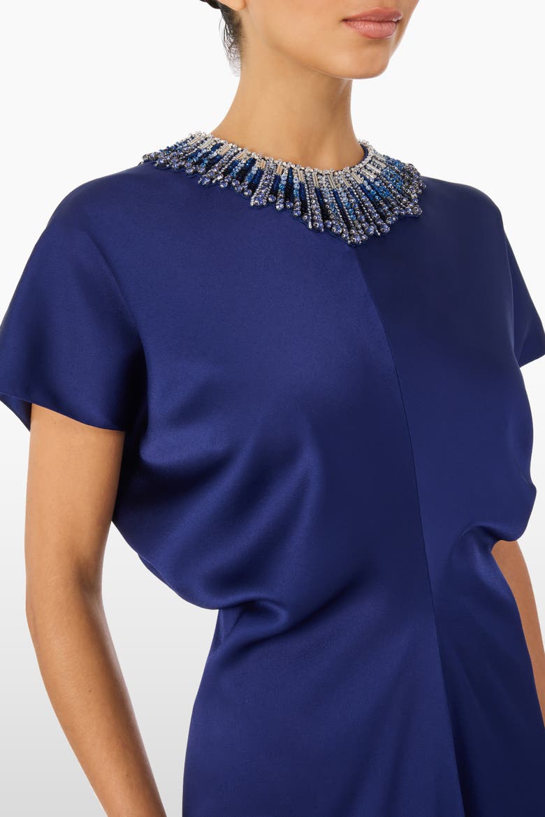 Novak Embellished-Collar Maxi Dress, Alternate, color, Abyss Blue