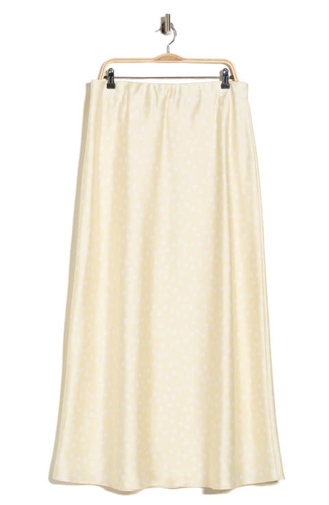 Polka Dot Satin Maxi Skirt (Plus)