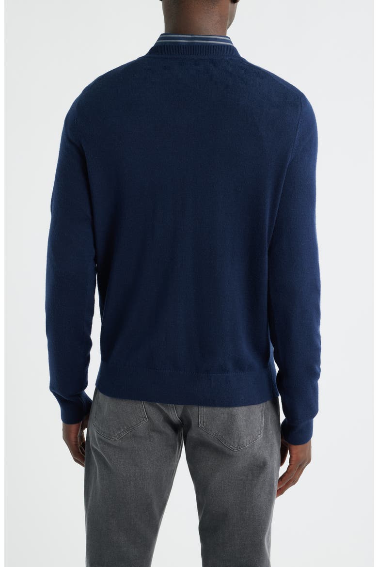 Merino Wool V-Neck Sweater, Alternate, color, NAVY IRIS