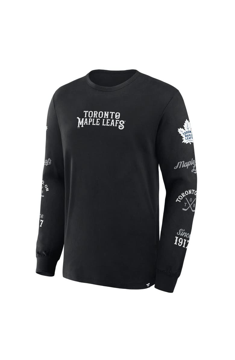 FANATICS Men's Fanatics Black Toronto Maple Leafs Boxed In Legacy Long Sleeve T-Shirt, Alternate, color, 
