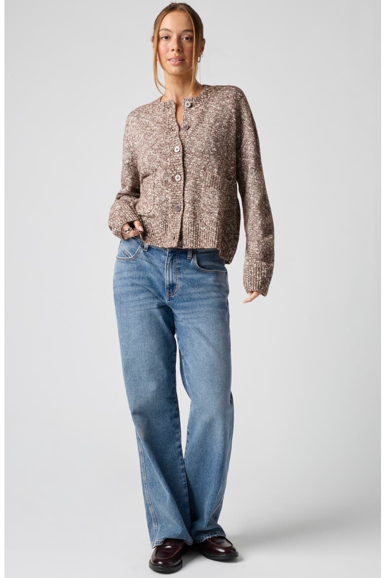 Feeling Toasty Cardigan, Alternate, color, BROWN HEATHER