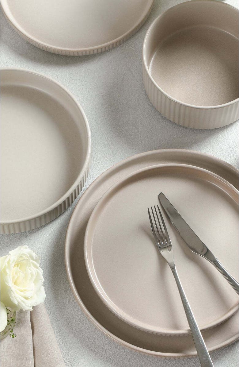 Stone Lain Haven Stoneware 4-Piece Pasta Bowl Set, Alternate, color, Beige