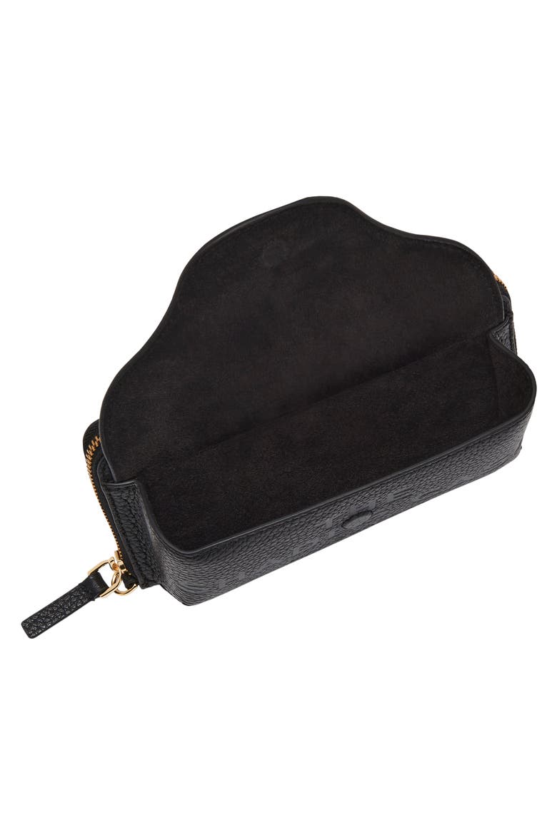 The Shades Leather Sunglasses Wristlet, Alternate, color, BLACK