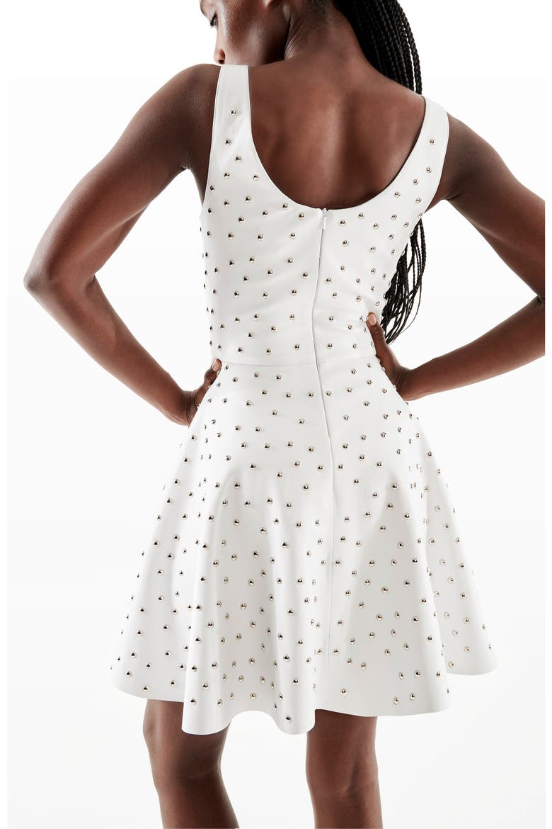 Margot Upcycled Leather Dress, Alternate, color, White