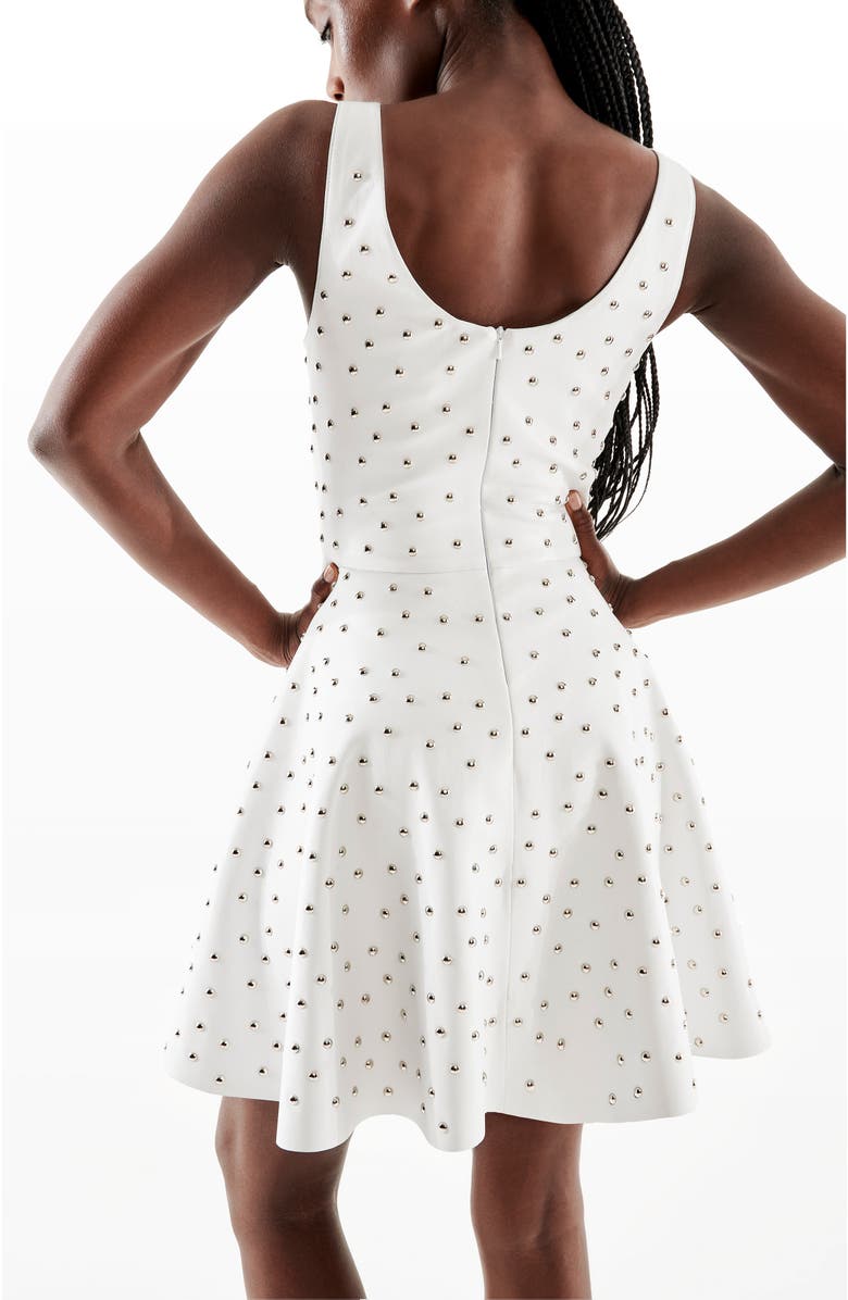 AS by DF Margot Upcycled Leather Dress, Alternate, color, White