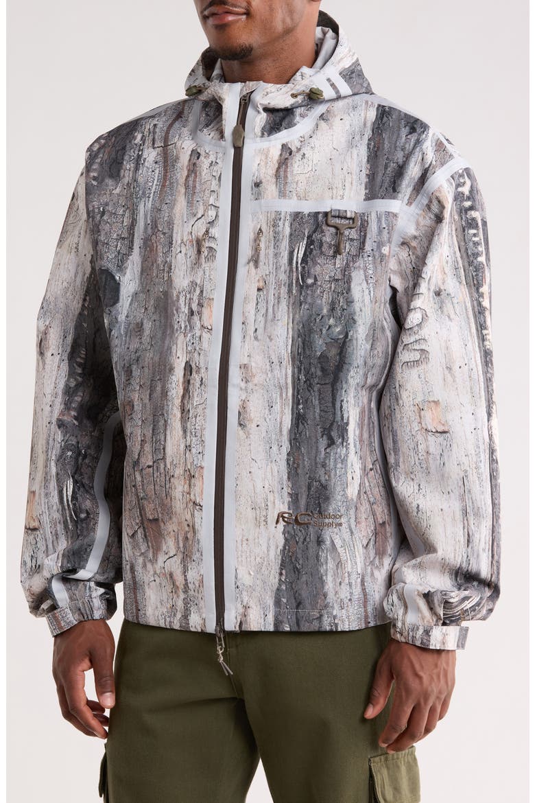 Sequoia Hooded Waterproof Jacket, Alternate, color, TREE BARK