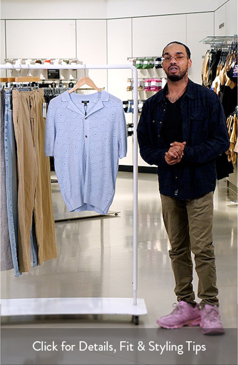 Royce Open Stitch Button-Up Polo Sweater, sales video thumbnail