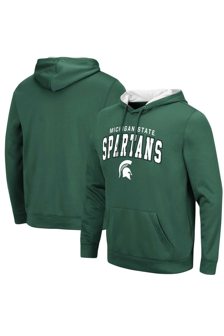 Men's Colosseum Green Michigan State Spartans Resistance Pullover Hoodie, Main, color, Green