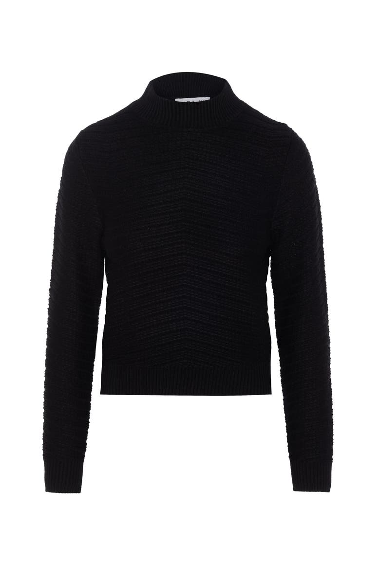 Birt UK Chevron Mock Neck Textured Knit Sweater, Main, color, Black