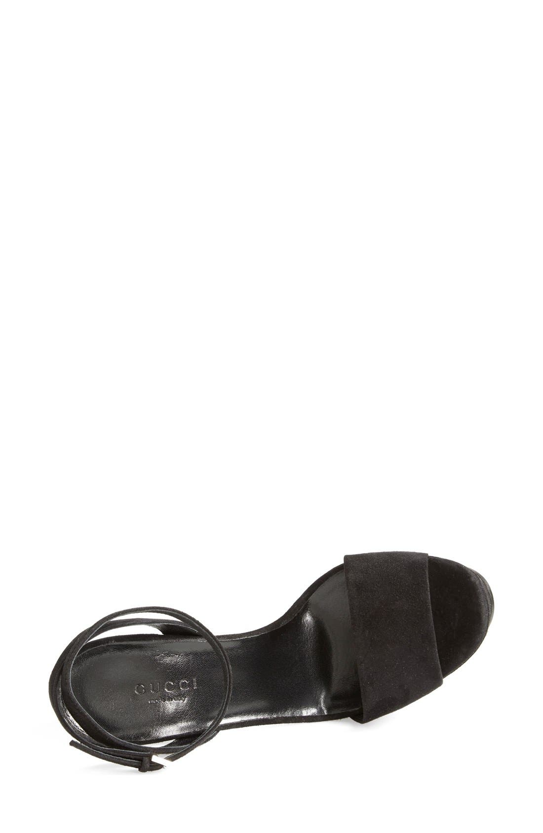 'Leila' Jeweled Heel Platform Sandal, Alternate, color, BLACK