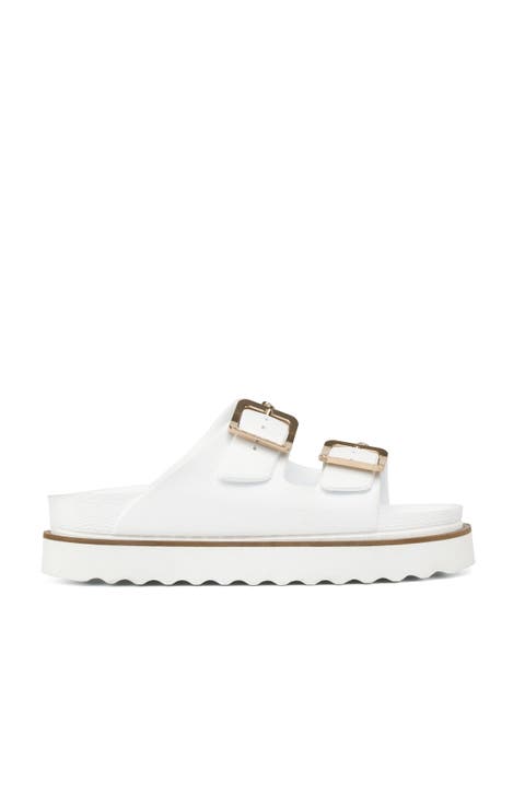 Makri Rose Gold Buckle Slide Sandal