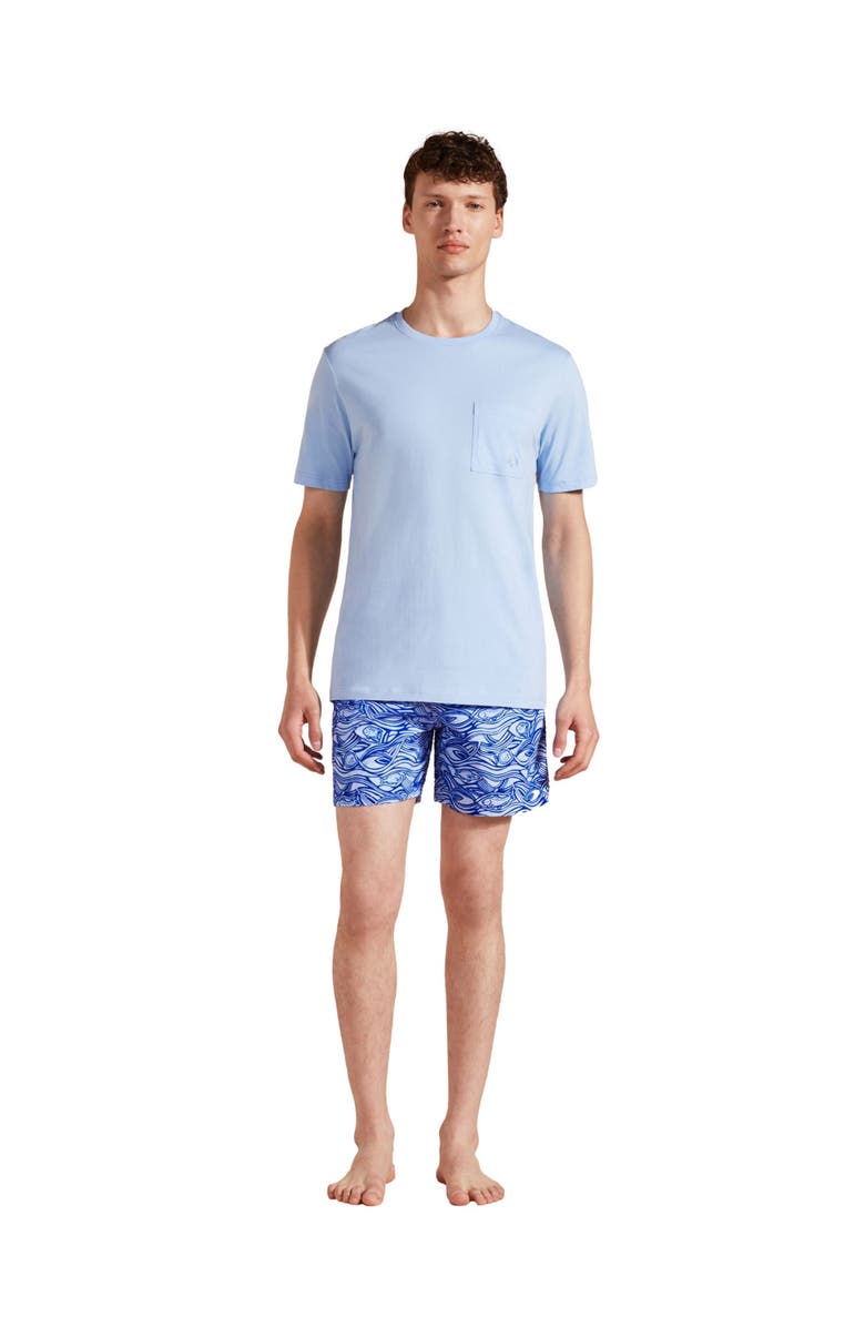 Vilebrequin Men's Solid Organic Cotton T-Shirt, Main, color, Fleur De Lin